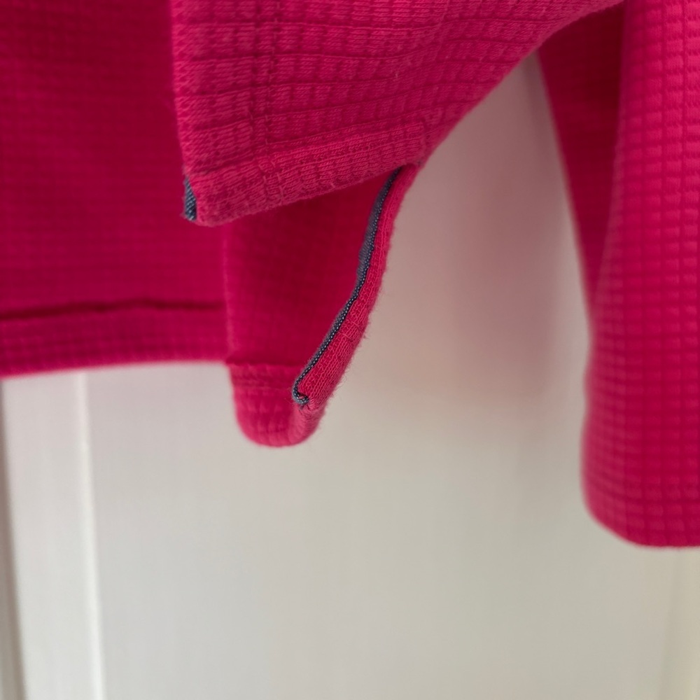 Talbots‎ Pink Waffle Knit Mock Neck Pullover Sweater Button Shoulder Pocket XS - Picture 7 of 13